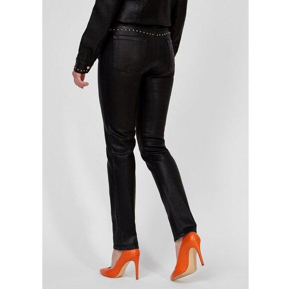 Versace Jeans Couture Slim Coated Jeans with Studs - Picture 2 of 9